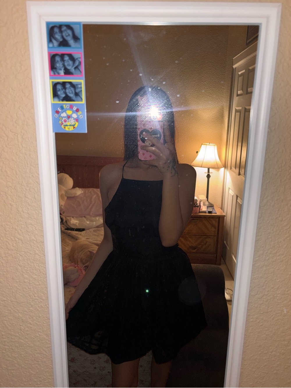 bebe Black Lace Mini Dress